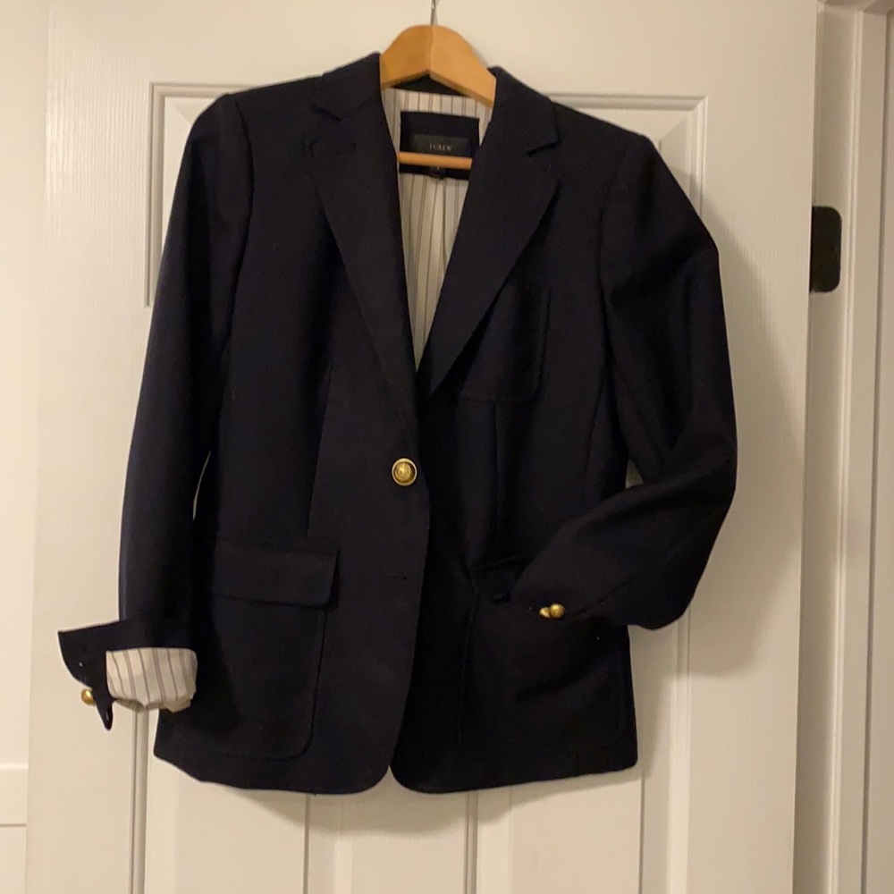 J. Crew navy wool blazer. Size 6.